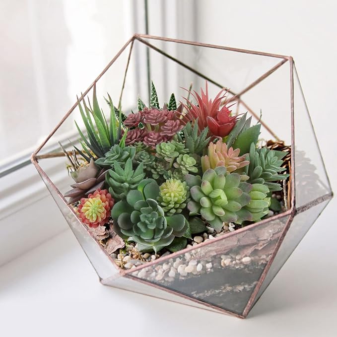 CCINEE 18PCS Artificial Succulent Plants,Mini Assorted Flocking Green Fake Unpotted Echeveria Realistic Agave Floral Faux Lotus for Landscape Garden Arrangement Office and Home Decor