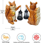 Garden Statue Outdoor, Solar Squirrel Decor Lights, Resin Figurine Squirrel with Solar Light for Patio, Balcony, Yard, Lawn Ornament, Perfect Garden Gift
