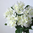 FOTEEWL 16 Bundles Artificial Hydrangea Flowers for Outdoor Decor, Realistic Faux Silk Bouquets Sun-Resistant Fake Plants for Front Door Balcony Farmhouse Garden Home Spring Summer Decor (White)