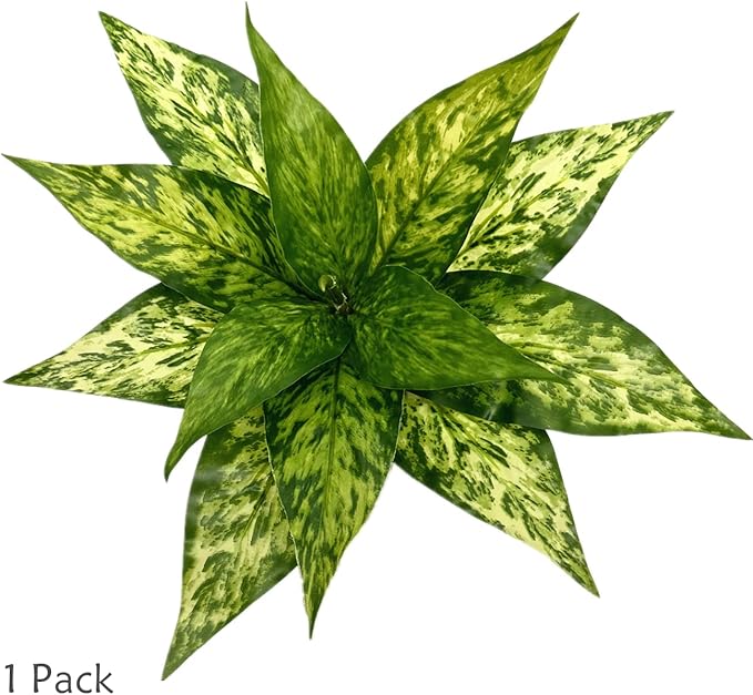 Artificial Agave Fake Plants, Faux Shrubs Grass Bushes Plant Plastic Flowers for Wedding Party Office Indoor Outdoor Room Yard Garden Greenery Leaves Decor Planter Filler Decoration Yellow 2 Pack