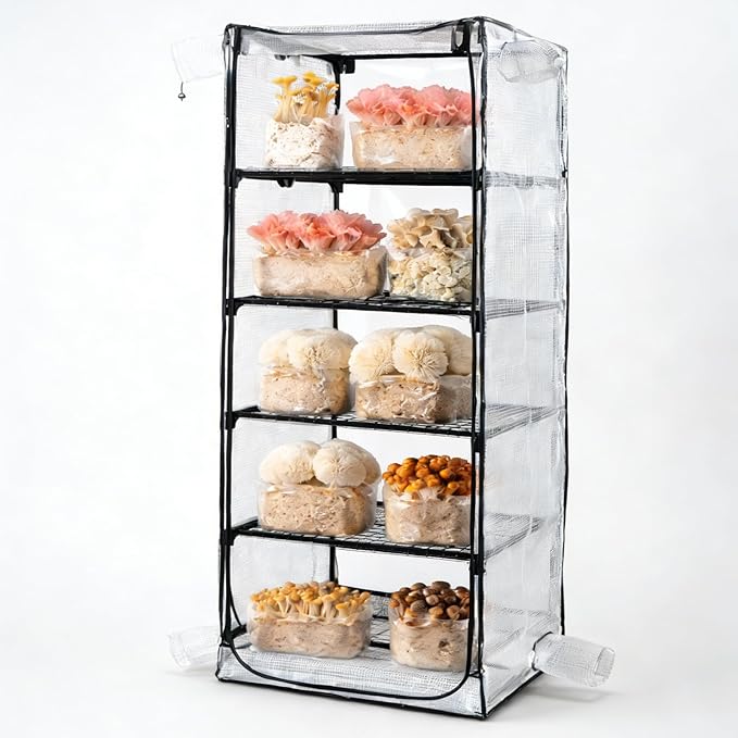 Mushroom Grow Tent, Martha Tent for Mushroom Growing kit, Mini Greenhouse Indoor, sturdy racks can accommodate a variety of mushrooms, including trays, fruiting blocks & grow kits (Mushroom Grow Tent)