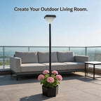 54" Solar Lamp Post with Planter, Outdoor Solar Post Lights - IP44 Waterproof, Diamond Lamp Head Design, White Lights Dusk to Dawn 6-8Hr, Easy Install for Lawn, Patio, Porch, Yard & Pathway Decor