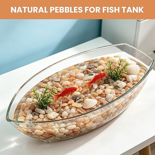 3/8 Inch Decorative Pebbles, Natural River Rocks for Indoor Plants, Succulents, Planters, Vases, Fish Tank Décor & Landscaping, Blush Pink, 12LB