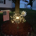 Anordsem Solar Lights Outdoor Waterproof: 2 Pack Garden Light - Bendable Copper Wire with 120 LED Firework Beads - DIY Warm Fun Decoration for Yard Patio - Twinkle Sparkler Gifts for Women Wife