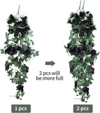 RECUTMS Artificial Rose Vine Hanging Plants 4Pieces 3.3Ft Flowers for Home Room Garden Wedding Indoor Outdoor Decoration (Black)