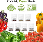 inbloom 18-Pod Salsa Seed Pod Kit for AeroGarden, Ahopegarden, Gardencube Hydroponic Garden with Cucumber, Red Chili Pepper, Green&Yellow Bell Pepper, Purple Pepper, Cherry Tomato – Mothers Day Gift