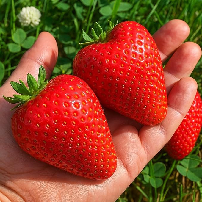 All Star Strawberry Plants, Day-Neutral Everbearing Plants, High-Yield Sweet Berries, Non-GMO Live Strawberry Starts for Garden, Raised Beds, Containers (10 Strawberry Plants)