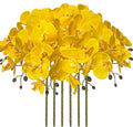 FagusHome 32 Inch Artificial Phalaenopsis Flowers 6 Pcs Artificial Orchid Flowers Stem Plants for Home Décor (Yellow)