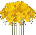FagusHome 32 Inch Artificial Phalaenopsis Flowers 6 Pcs Artificial Orchid Flowers Stem Plants for Home Décor (Yellow)