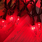 HISHINY Christmas Lights 100 Count Red Christmas Tree String Lights with Green Wire for Outdoor Indoor Christmas Decorations Wedding Decorations Valentines Day Decor,UL Certified (21feet)