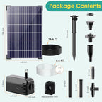 Antfraer 12W Solar Fountain Pump, Solar Pond Pump 160GPH Adjustable Flow with 16.5Ft Cord & 6.6Ft Tubing for Ponds, Wildlife Gardens, Bird Baths & DIY Water Features