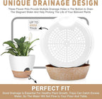 YNNICO 12" 10" 9" Large Self Watering Plant Pots, 3 Pack Flower Pots Planters with Multi Mesh Drainage Holes for Indoor Outdoor Garden Plants and Flowers