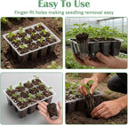 RooTrimmer 60 Pack Reusable 12-Cell Clear Seed Starter Trays - Extra Large Drainage Holes, Easy to Repotted, Clear Transparent Tray for Root Observation, Seed Starting, Fits Standard 1020 Trays