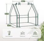 Portable Mini Greenhouse, 40.2"x37.8"x37.8" Greenhouses for Outdoors with Dual Large Zipper Doors & Ground Stakes, Waterproof Plastic Green House for Outside Garden Patio Backyard