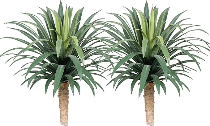 Artificial Agave Plant 27.55Inch UV Resistant Faux Agave Plant Outdoor Large Fake Plants Indoor Realistic Artificial Plants Without Pot for Outdoor Patio Garden Indoor Home Decor (2 Packs)