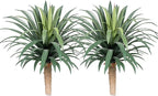 Artificial Agave Plant 27.55Inch UV Resistant Faux Agave Plant Outdoor Large Fake Plants Indoor Realistic Artificial Plants Without Pot for Outdoor Patio Garden Indoor Home Decor (2 Packs)