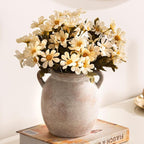 Dobbyby Ceramic Flower Small Vase 6 inch Farmhouse Rustic Vase Decorative Pottery Terracotta Vases for Home Decor Table Mantle Fireplace Living Room Bathroom Wedding Centerpiece