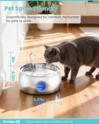 Tomxcute Cat Water Fountain - 4.0L/135oz Gooseneck Copper Stainless Steel Cat Water Fountains for Cats Indoor - Kitty Cat Fountains for Drinking Spout - Comes with 3 Replacement Filters