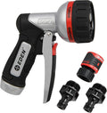 Eden PRO 94833 Metal Front Trigger 6-Pattern Turbo Nozzle, Heavy Duty Hose Sprayer for Garden, Plants, Lawns, Quick Connect Set Included
