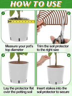 ANPHSIN 6 Pcs Plant Pot Grid Cover Protectors from Animals - 11.8" Dia Cuttable Flower Pot Soil Cover with 48 Stakes, Keep Cats Out of Potted Plants, Indoor Cat Digging Stopper, Baby Safety