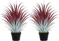2ft Fake Spiked Agave Plant - Red Artificial Aloe Vera Plant 26 Inch - Tall Large Faux Floor Plants Perfect for Porch Door Step Home Office Patio Indoor Outdoor Decor (2 Pack)