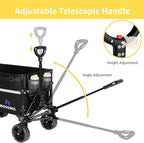 ROSONG Collapsible Wagon Cart with Wheels Foldable - Folding Utility Heavy Duty Wagons Carts for Grocery Sports Garden Shopping Camping Wheelbarrows (Black, 120L)