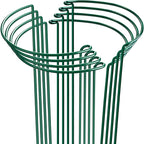 HiGift 8 Pack Plant Support Stakes, Half Round Metal Garden Plant Stake Indoor Peony Cages and Supports, Green Plant Support Ring Border for Tomato,Hydrangea,Flower Outdoor (10" Wide x 15.8" High)