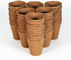 Daniel's Plants 3" Naked Pots | Natural Plantable Seed Starter Pots | OMRI-Listed Biodegradable for Seedlings | Enhanced Drainage & Aeration | Earth Friendly - Peat Free (3 Inch Round - 60 Pack)