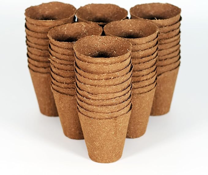 Daniel's Plants 3" Naked Pots | Natural Plantable Seed Starter Pots | OMRI-Listed Biodegradable for Seedlings | Enhanced Drainage & Aeration | Earth Friendly - Peat Free (3 Inch Round - 60 Pack)