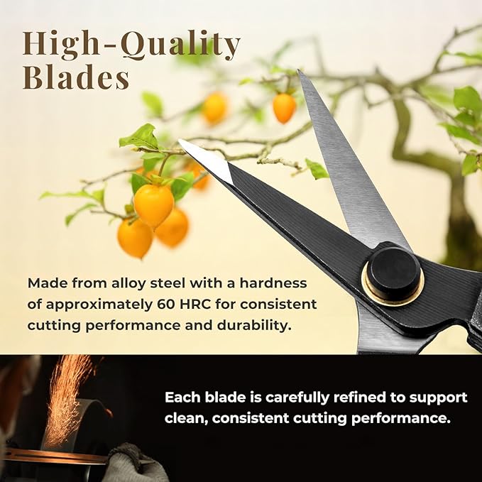 Wablade Japanese-Made Single-Edge Bonsai Pruning Shears, Precision Bud Scissors for Clean, Controlled Cuts on Branches & Stems, Hand Pruner for Flowers & Plants, 10mm Capacity (Single-blade)