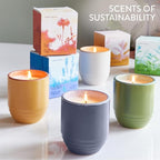 Modern Sprout - 2-in-1 Soy Candle & Planter - in The Weeds (Eucalyptus, Pink Pepper, Patchouli, Citrus) 6 Oz Scented Candle w/Mint Seeds - Ceramic Vessel Dual Purpose Jar - 38-40 Hour Burn