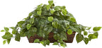 Nearly Natural 34in Artificial Pothos Ivy Plant with Ledge Basket Faux Trailing Cascading Greenery for Indoor Home Decor