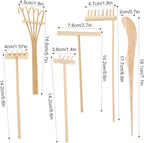 6 Piece Mini Zen Garden Rake Tools, Miniature Tabletop Rock Sand Zen Garden Accessories Zen Sand Garden Rake Set Small Rakes for Garden Beds Mini Sand Stamp Rakes for Home Office Desktop Decoration
