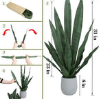 summer flower 23in Snake Plant Artificial Leaf Set 21pcs Faux Sansevieria Plant Leaves Tall Fake Snake Greenery Outdoor 4 Sizes for Indoor Home Decor Office Garden Tabletop Floor Decorations