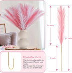 SeptCat 60 Pcs Pampas Grass Decor 21.7" Fluffy Faux Short Pink White Pampas Grass Artificial Small Pompas Grass Flower Vase Filler for Home Wedding Decoration
