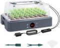Sondiko Seed Starter Tray with Grow Light, Heated Seed Starter Kit with Temperature Display, Humidity Dome Germination Kit, Adjustable Plant Light for Seed Starting and Seedling Growth