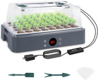 Sondiko Seed Starter Tray with Grow Light, Heated Seed Starter Kit with Temperature Display, Humidity Dome Germination Kit, Adjustable Plant Light for Seed Starting and Seedling Growth