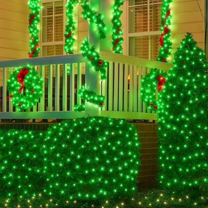 Extra-Long 144FT Solar String Lights for Outside, 2 Pack 400LED Solar St. Patrick's Day Lights Waterproof, Copper Wire 8 Modes Twinkle Fairy Lights Outdoor for Tree Garden Party Xmas Decor (Green)