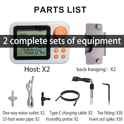 Drip Irrigation kit Indoor Plant Irrigation System Automatic Plant Waterer Plant Humidity Sensor Timer Water drip System kit to Growing Tent IKEA self Watering Automatic Mister kit Greenhouse(2 Sets)