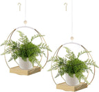 hismocal Hanging Planter for Indoor Plants, Plant Hanger with Sturdy Wood Base,Modern Boho Macrame Plant Hanger,Wall Ceiling Window Stands(Plants/Pots Not Included)
