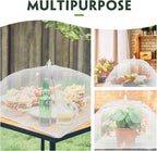 Tanlade 8 Pcs Mesh Plant Cover Protection Tent from Animals Reusable Dome Protect Tent Collapsible Plant Umbrella Netting Food Cover Net for Plants Food Vegetable(17 Inch,White)