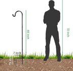 GOFORWILD Shepherd’s Hooks 6 Pack Black, 65 inches Tall, Adjustable Garden Hook for Outdoor, Hanging Plant, Solar Lights, Lanterns, Bird Feeders, Garden Stake and Wedding Decor, 7015-3