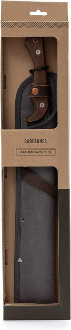 Barebones Japanese NATA Hatchet - 7-Inch Stainless Steel Machete – Durable Full Tang Design with Walnut Handle and Canvas Sheath – Perfect for Medium to Heavy-Duty Chopping, Splitting and Cutting