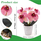 Artificial Orchid Flower Potted Plants Real Touch Small Fake Phalaenopsis Moth Decoration for Home Office Table Centerpiece Desk Shelf