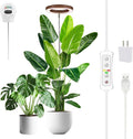 yadoker Plant Grow Light, LED Growing Light Full Spectrum for Indoor Plants, Paired with a Soil Tester,Height Adjustable, Automatic Timer, 5V Low Safe Voltage,Idea for Large Plant Light