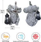 Garden Statues Elephant Solar Figurine Decor Outdoor Waterproof Lights, Yard Decorations, Garden Decor Unique Birthday Housewarming Gifts for Mom (Elephant 2)