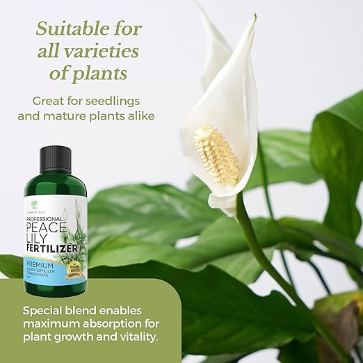 Professional Peace Lily Fertilizer Liquid 3-1-2 Concentrate 8 oz, Premium Peace Lily Plant Food, Liquid Fertilizer for Peace Lily Indoor Plants and Flowers Made in USA