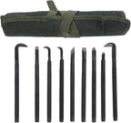 9 Piece Professional Bonsai Tool Kit, Manganese Steel Carving Pruning Set with Handles Includes Brushed Knife, Shears, Gardening Tools for Bonsai Shaping