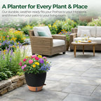 2 Pack 10 Inch Self Watering Pots - Water Level Indicator & Deep Reservoir, Mess-Free Planter for Busy People, Beginners & Gardeners, Fiddle Leaf Fig, Monstera, ZZ Plants, Indoor Outdoor Use (Black)
