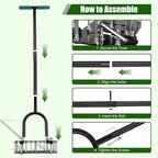Bigwish Adjustable Lawn Aerator Tool with Rebound Spring – 16 Sharp Metal Spikes Soil Aerator with Ergonomic T-Handle & Wide Foot Plate, Heavy Duty Yard Lawn Aerator for Garden Lawn Care